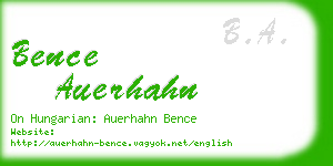 bence auerhahn business card